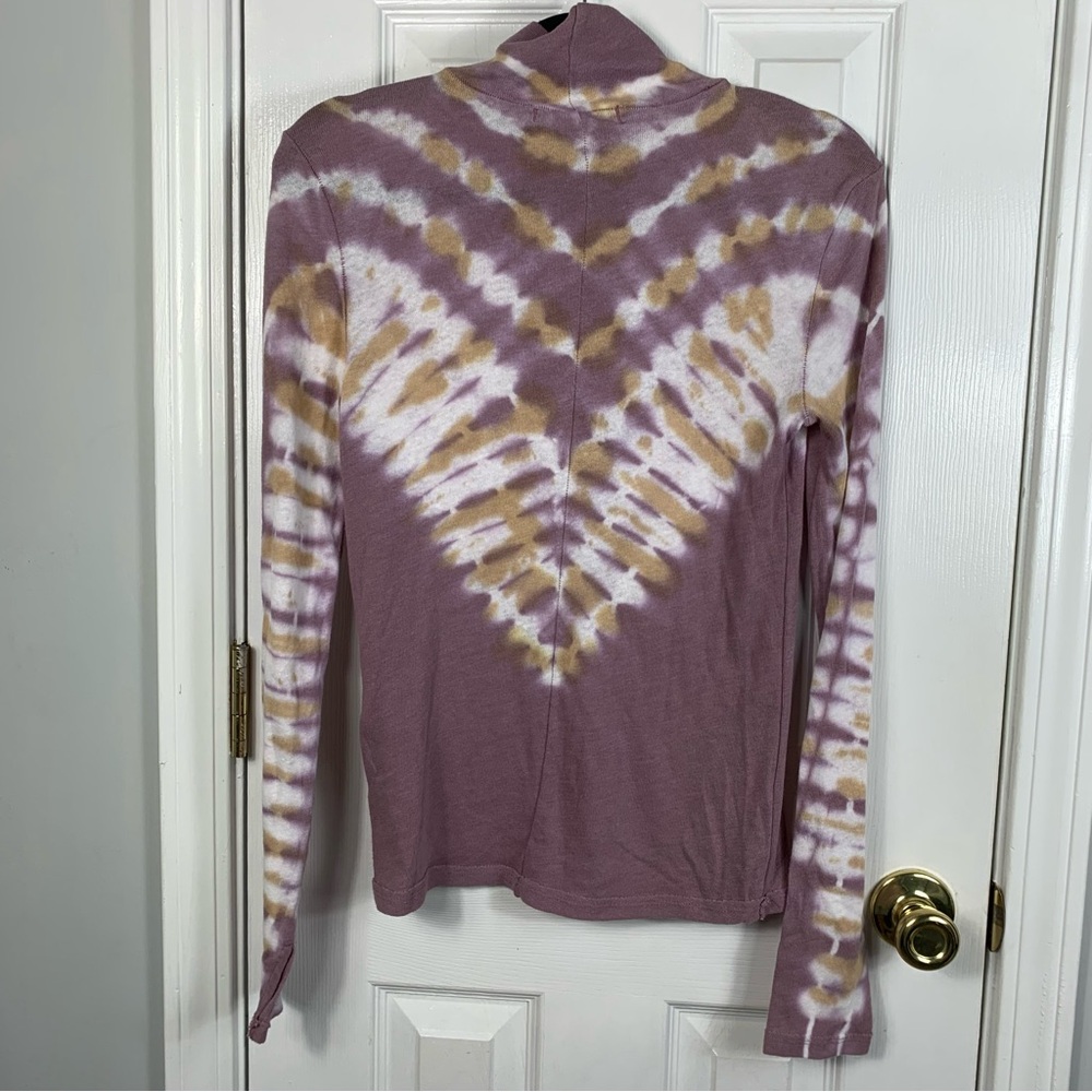 Free People Psychedelic Tie Dye Mock Neck Turtleneck Top - Picture 2 of 4